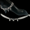 700 Silver Bridal / Party Anklet with Enamel & Stones - Style