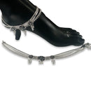 700 Silver Bridal / Party Anklet with Enamel & Stones - Style