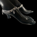 700 Silver Bridal / Party Anklet with Enamel & Stones - Style