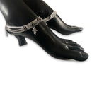 700 Silver Bridal / Party Anklet with Enamel & Stones - Style