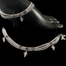 700 Silver Bridal / Party Anklet with Enamel & Stones - Style