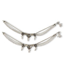 700 Silver Bridal / Party Anklet with Enamel & Stones - Style
