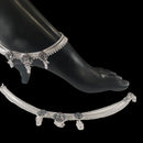 700 Silver Bridal / Party Anklet with Enamel & Stones - Style