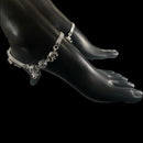 700 Silver Bridal / Party Anklet with Enamel & Stones - Style