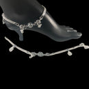 700 Silver Bridal / Party Anklet with Enamel & Stones - Style