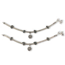 700 Silver Bridal / Party Anklet with Enamel & Stones - Style