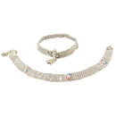 800 Silver Rajwada Hallmarked Pajeb Anklet with Meena - Style