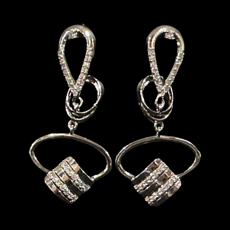 925 Sterling Silver CZ Studded Earrings / Jhumki - Design