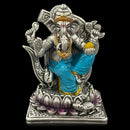999 Pure Silver Antique Ganesha 3.0-inch Tall Idol / Statue / Murti (Figurine