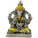 999 Pure Silver Antique Ganesha 3.0-inch Tall Idol / Statue / Murti (Figurine