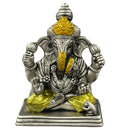 999 Pure Silver Antique Ganesha 3.0-inch Tall Idol / Statue / Murti (Figurine