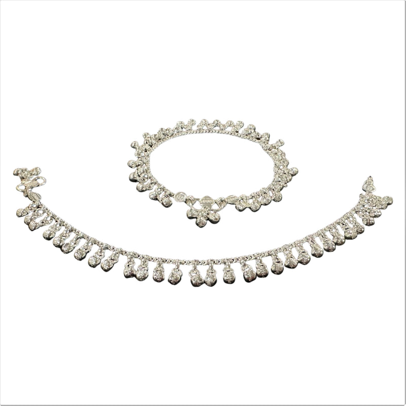 700 Silver Kids Traditional Bell Anklet - Style