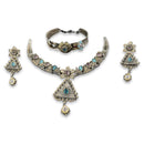 925 Sterling Silver Designer Necklace Set - Design