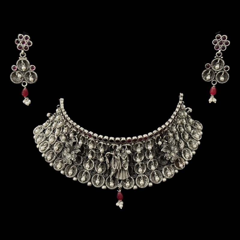 925 Sterling Silver Designer Necklace Set - Design