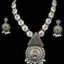 925 Sterling Silver Designer Long Necklace Set - Design