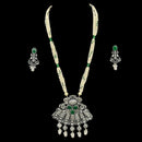 925 Sterling Silver Designer Long Necklace Set - Design