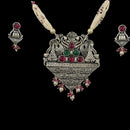 925 Sterling Silver Designer Long Necklace Set - Design