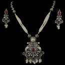 925 Sterling Silver Designer Long Necklace Set - Design