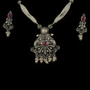 925 Sterling Silver Designer Long Necklace Set - Design