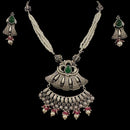 925 Sterling Silver Designer Long Necklace Set - Design