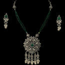 925 Sterling Silver Designer Long Necklace Set - Design