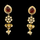 925 Sterling Silver Designer Necklace & Earring Set - Polki Style