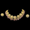 925 Sterling Silver Designer Necklace & Earring Set - Polki Style