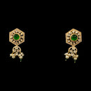 925 Sterling Silver Designer Hallmarked Necklace & Earring Set - Polki Style