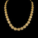 925 Sterling Silver Designer Necklace & Earring Set - Polki Style