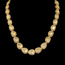 925 Sterling Silver Designer Necklace & Earring Set - Polki Style