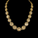 925 Sterling Silver Designer Necklace & Earring Set - Polki Style