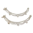 800 Silver Rajwada Hallmarked Pajeb Anklet with Meena - Style