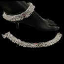 800 Silver Rajwada Hallmarked Pajeb Anklet with Meena & Bells - Style