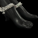 800 Silver Rajwada Hallmarked Pajeb Anklet with Meena & Bells - Style