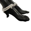 800 Silver Rajwada Hallmarked Pajeb Anklet with Meena & Bells - Style