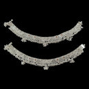 800 Silver Rajwada Hallmarked Pajeb Anklet with Meena & Bells - Style