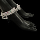 800 Silver Rajwada Hallmarked Pajeb Anklet with Meena & Bells - Style