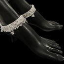 800 Silver Rajwada Hallmarked Pajeb Anklet with Meena - Style