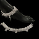 800 Silver Rajwada Hallmarked Pajeb Anklet with Meena - Style