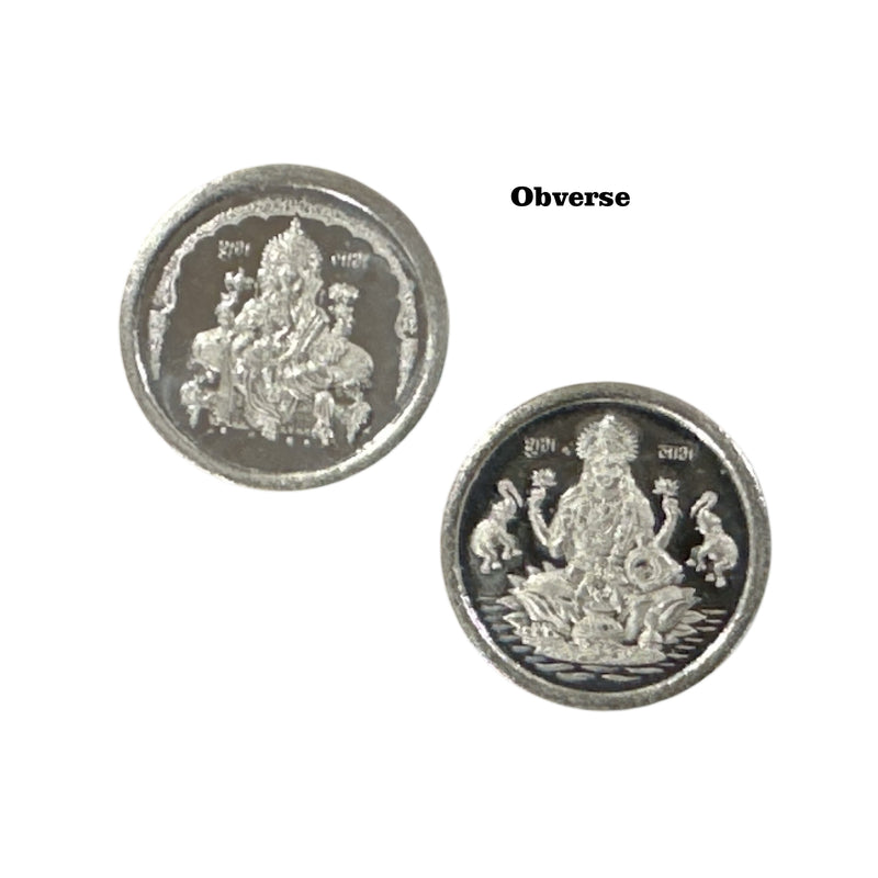 999 Pure Silver Ganesha & Lakshmi 4Gram Sealed Coin Set (Pack of 10 Cards)