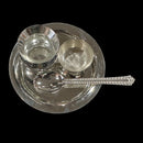 925 Silver 3.5 inch Small Puja Thali -3.5" Set