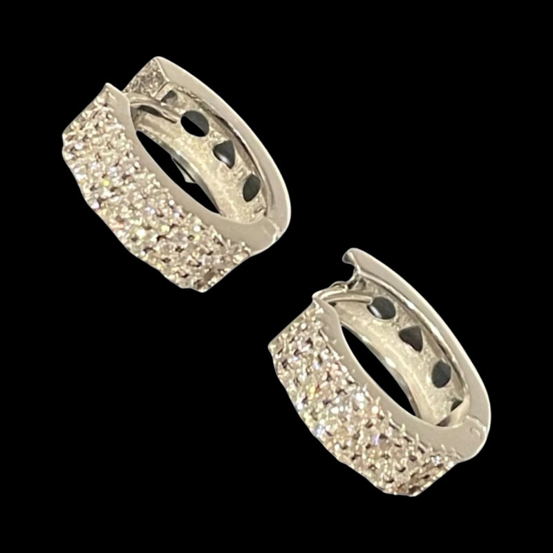 925 Sterling Silver CZ Studded Earrings - Design
