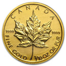 1/10 oz (3.11 grams) Canada Gold Maple Leaf  - 999 Pure Gold