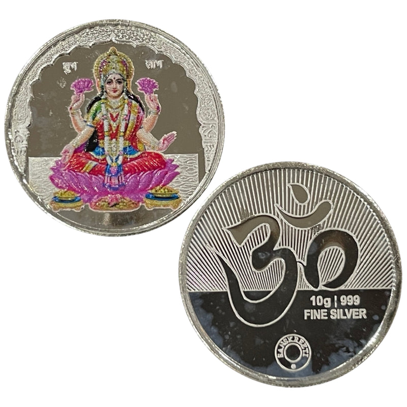 999 Pure Silver Ganesha Lakshmi / Laxmi Meena Coin 20 Gram Sealed Pair Set - Figurine