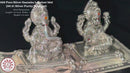 999 Pure Silver Ganesh & Lakshmi / Laxmi 2.5-inch Tall Idol / Statue / Murti (Figurine