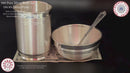 999 Pure Silver Hallmarked 250ml Glass, 180ml Bowl & Spoon for Kids - Designer Set