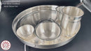 999 Pure Silver 11.0 Inch Hallmarked Lightweight Indian Thali Dinner Set - Set