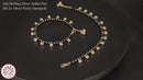 925 Sterling Silver Black Beads Najariya Anklet  - Style