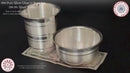 999 Pure Silver Hallmarked 250ml Glass & 150ml Bowl Set - 3.5-inch Set