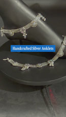 700 Silver Bridal / Party Anklet with Enamel & Stones - Style